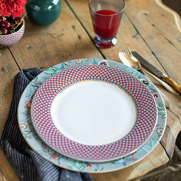 Pip Studio Flower Festival Mavi Porselen Yemek Tabağı 51001286