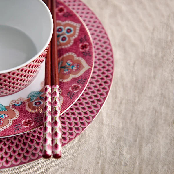 Pip Studio Flower Festival Kırmızı Porselen Yemek Tabağı 51001296