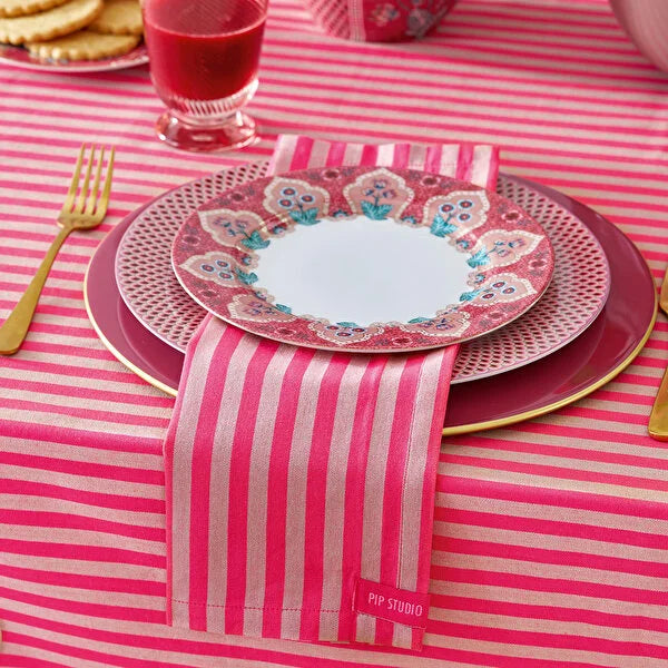 Pip Studio Flower Festival Kırmızı Porselen Yemek Tabağı 51001296