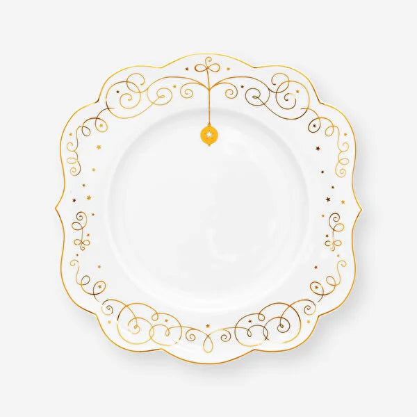 Pip Studio Royal Gold White Beyaz Porselen Pasta Tabağı 51001396