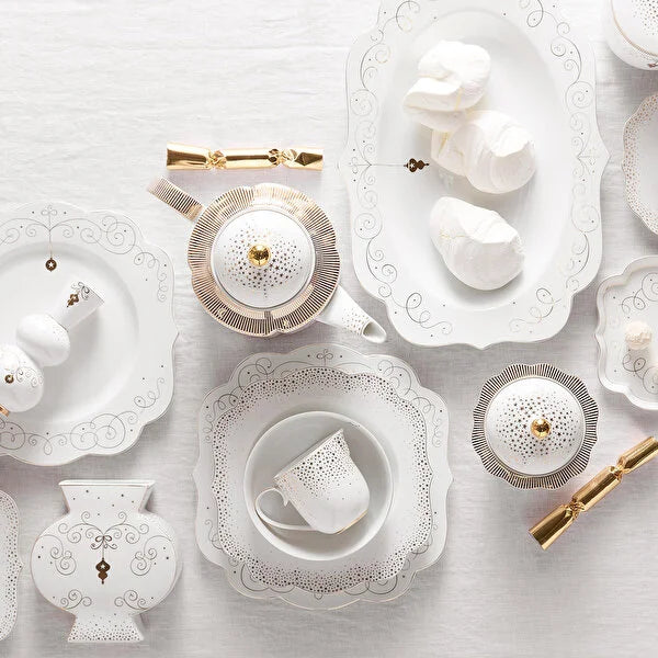 Pip Studio Royal Gold White Beyaz Porselen Çukur Tabak 51001398