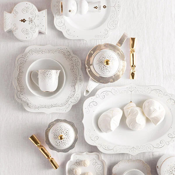 Pip Studio Royal Gold White Beyaz Porselen Çukur Tabak 51001398