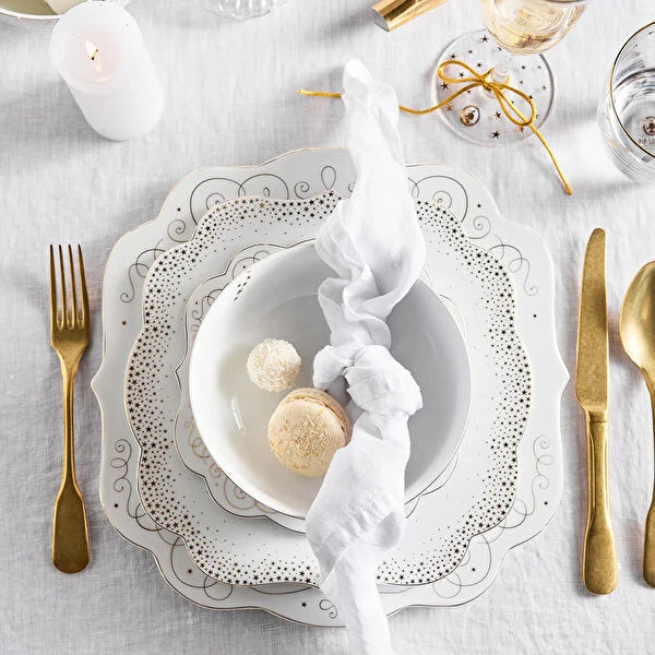 Pip Studio Royal Gold White Beyaz Porselen Yemek Tabağı 51001399