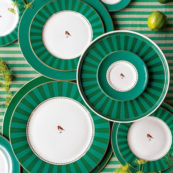 Yeşil Porselen Kahvaltı Tabağı 21 Cm Love Birds Collection by Pip Studio #TİCSBRANDS#