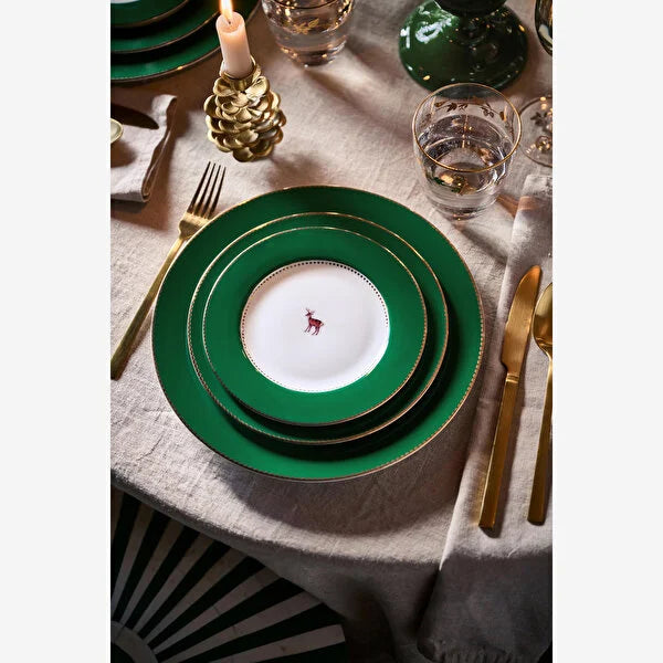 Yeşil Porselen Pasta Tabağı 17 Cm Love Birds Collection by Pip Studio