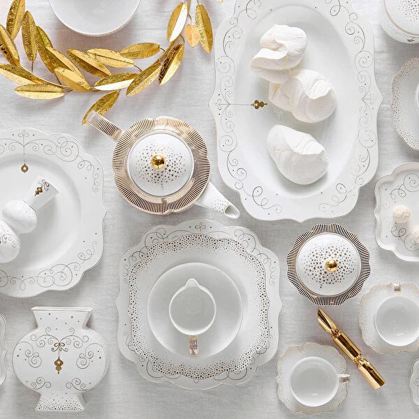 Pip Studio Royal Gold White Beyaz Porselen Çay Tabağı 51013027
