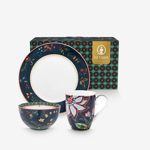 Pip Studio Berry Blues Mavi Porselen Kahvaltı Seti 51020207 #TİCSBRANDS#