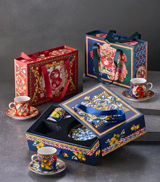 Chiara Alessi Capri Kırmızı Porselen Kahve Fincan Seti CAPDV1ECRB2