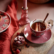 Pip Studio Flower Festival Kırmızı Porselen Çay Fincan Seti 51004147