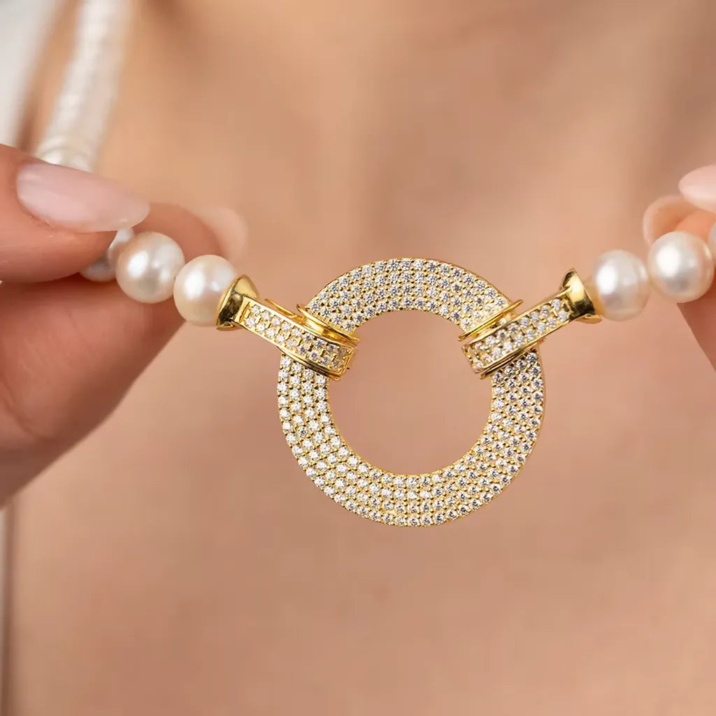 19 Yuvarlak Sarı Gümüş İnci Kolye mzkcb0-gy.myshopify.com