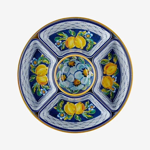 Chiara Alessi Capri Mavi Melamin 5 Bölmeli Servis Tepsisi CAMAR0037YW