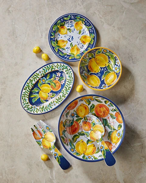 Chiara Alessi Capri Mavi Melamin Servis Tabağı CAMBB0212BW