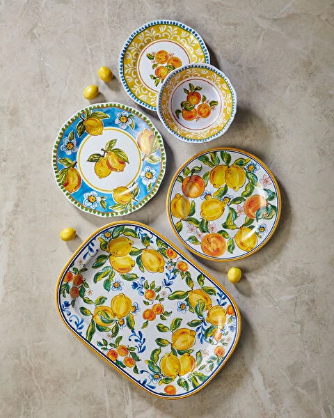 Chiara Alessi Capri Mavi Melamin Yemek Tabağı CAMFF0281BW