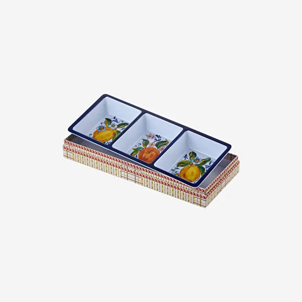 Chiara Alessi Capri Mavi Melamin 3 Bölmeli Çerezlik CAMVV0003BW