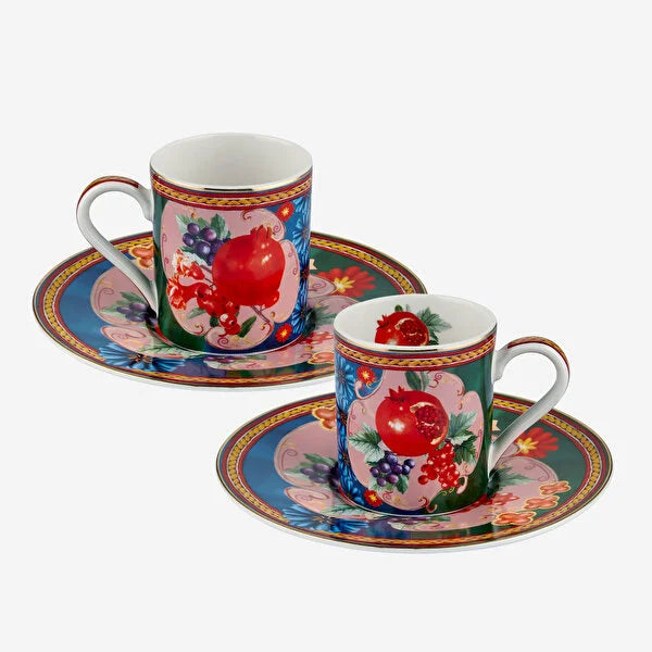 Chiara Alessi Capri Mavi Yeşil Porselen Kahve Fincan Seti CAPVB2ECBG2