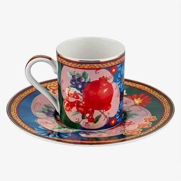 Chiara Alessi Capri Mavi Yeşil Porselen Kahve Fincan Seti CAPVB2ECBG2