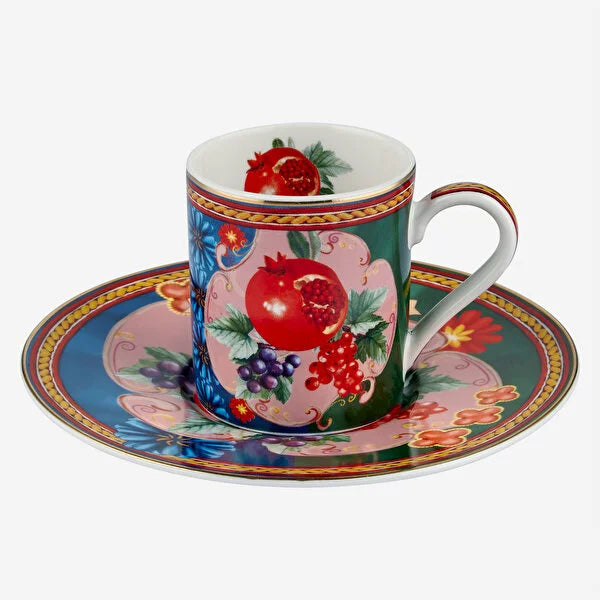 Chiara Alessi Capri Mavi Yeşil Porselen Kahve Fincan Seti CAPVB2ECBG2