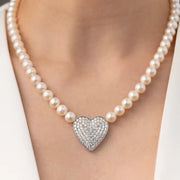 16 Kalp Taşlı İnci Kolye mzkcb0-gy.myshopify.com