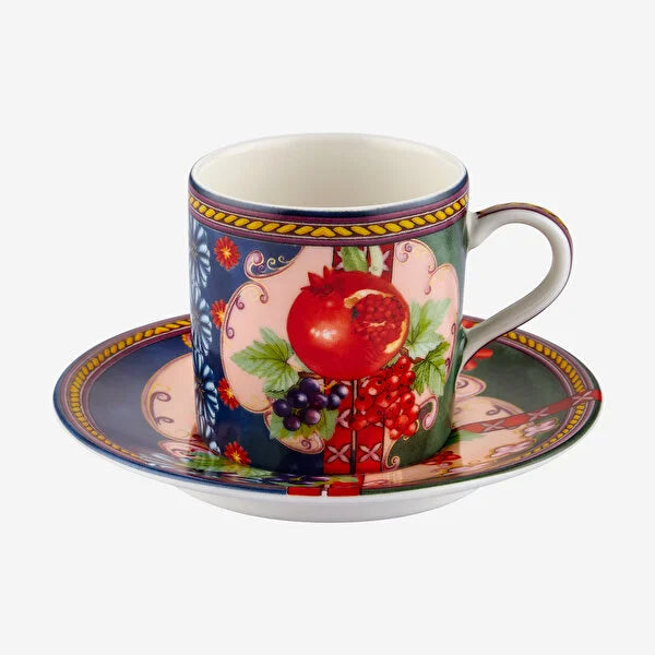 Chiara Alessi Capri Mavi Yeşil Porselen Kahve Fincan Seti CAPTNVB1ECBG2