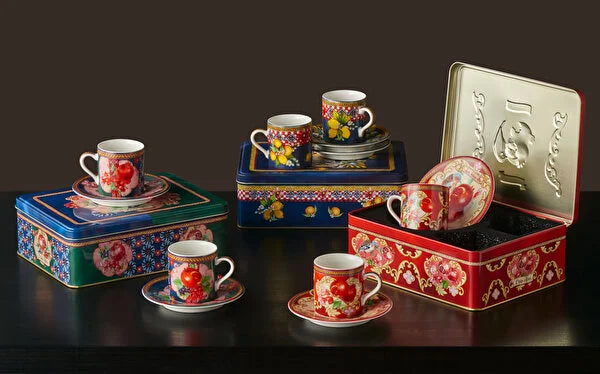 Chiara Alessi Capri Mavi Porselen Kahve Fincan Seti CAPTNFL1ECBL2