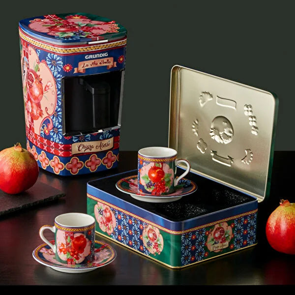 Chiara Alessi Capri Mavi Yeşil Porselen Kahve Fincan Seti CAPTNVB1ECBG2