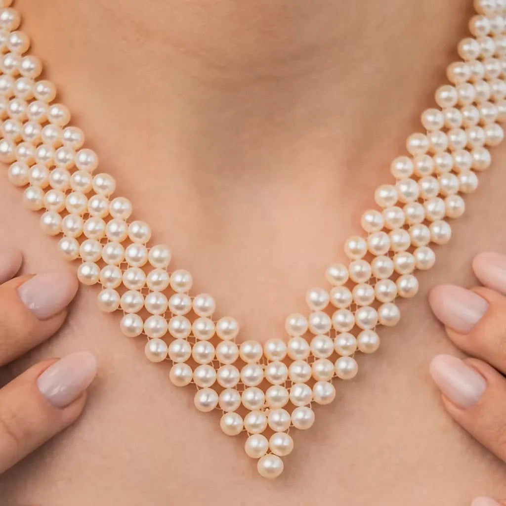 10-1 5 Sıralı V Örgü İnci Kolye mzkcb0-gy.myshopify.com 5 Sıralı V Örgü İnci Kolye #TİCSBRANDS#