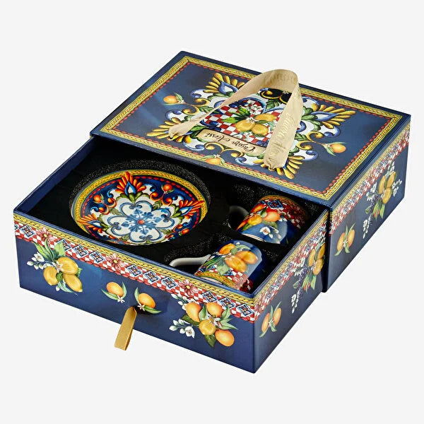 Chiara Alessi Capri Mavi Porselen Kahve Fincan Seti CAPFL2ECBL2