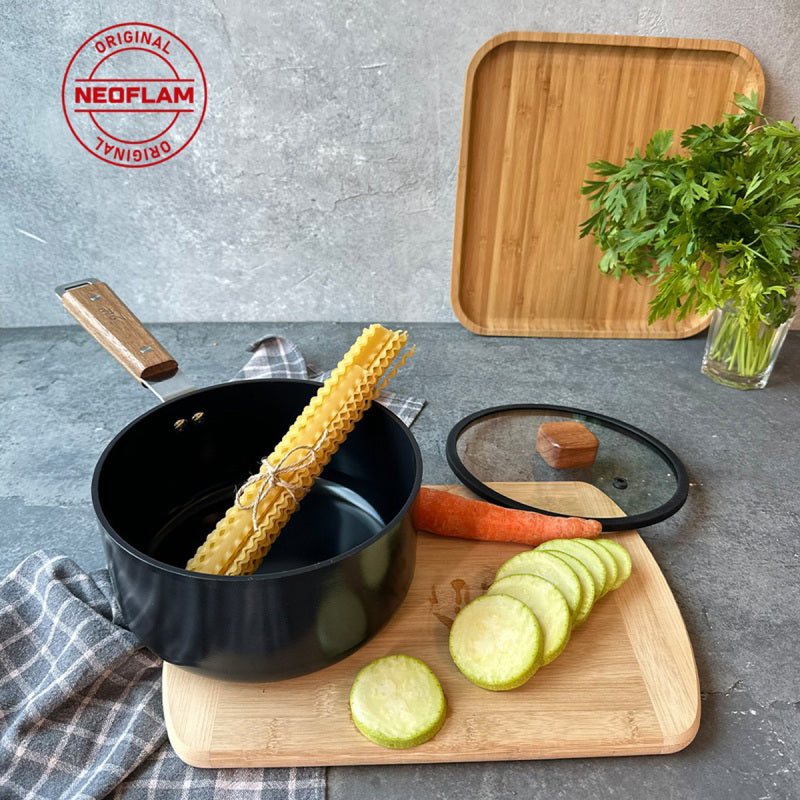 Neoflam Bien Black Indüksiyonlu 18 cm Sos Tenceresi Akasya Ağacı Sap ve Kulplu #TİCSBRANDS#