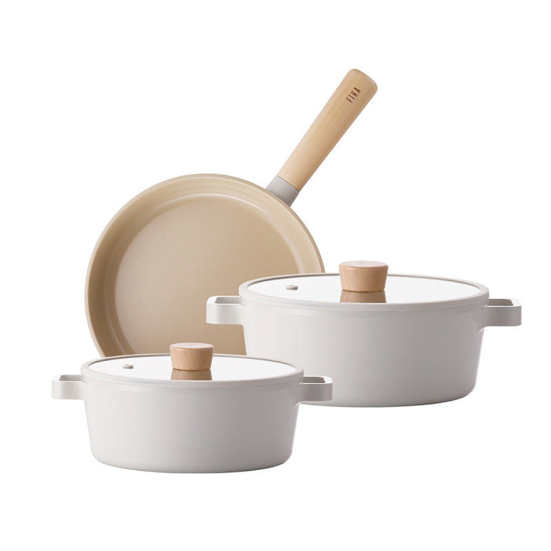 Neoflam Fika Bej Tencere Ve Tava Seti 5 Parça #TİCSBRANDS#